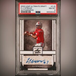 2022 Leaf Ultimate Draft CJ Stroud Autograph PSA 8 
Houston Texans